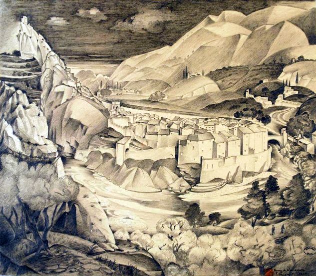 Entrevaux par Henry de Waroquier