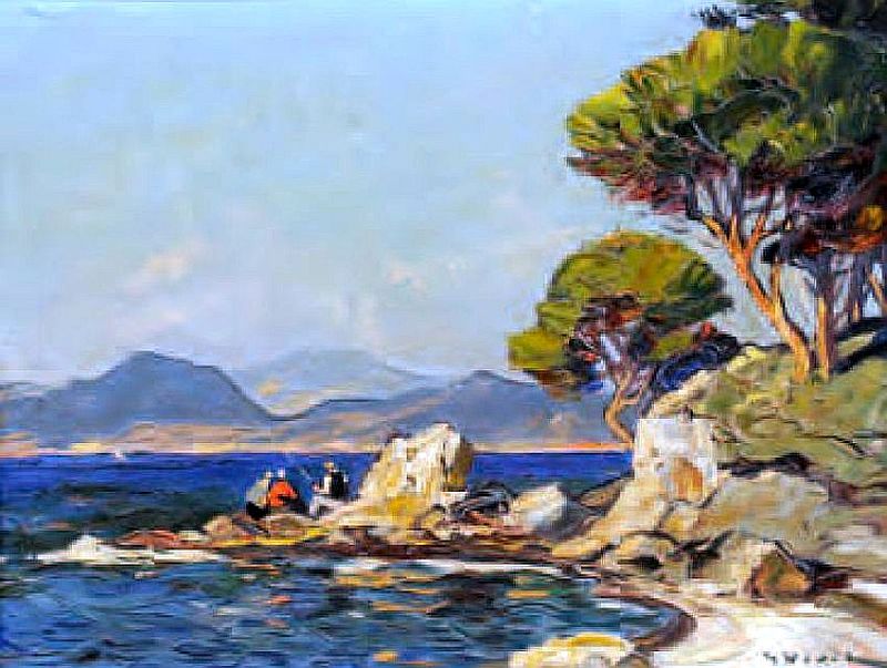 Bord de mer sur la C&ocirc;te d'Azur par Gustave Vidal