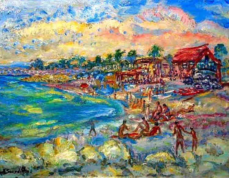 Baigneurs &agrave; Cagnes par Berthe Sourdillon