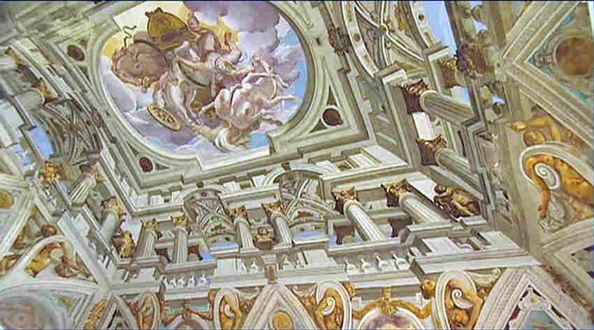 Plafond trompe l'oeil ch&acirc;teau  de Cagnes