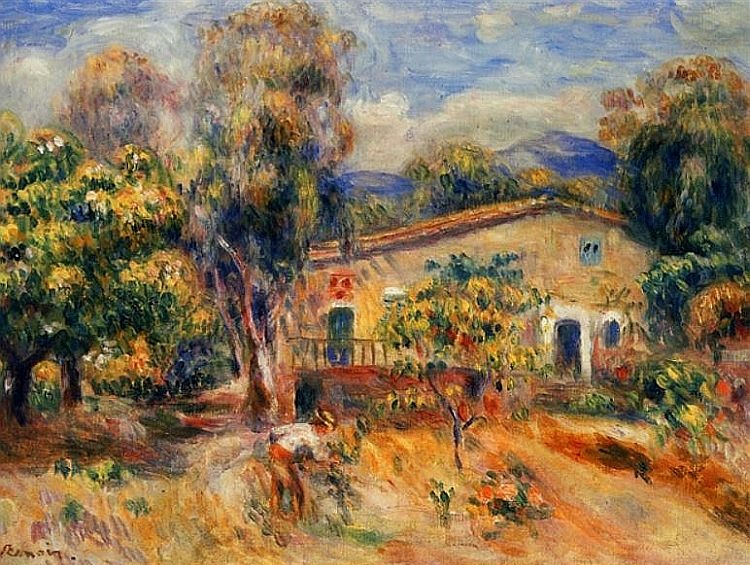 La ferme des Colettes &agrave; Cagnes par Renoir 1910
