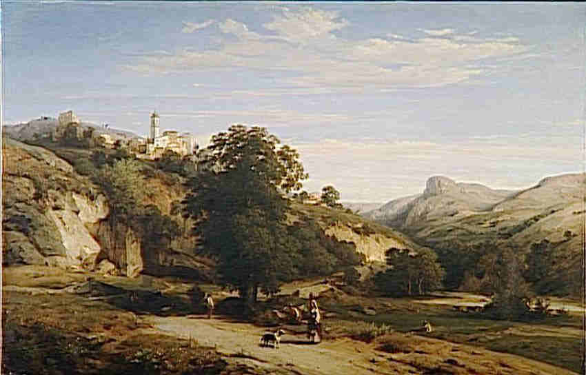 L&eacute;on Fleury  vue du  village de Cagnes