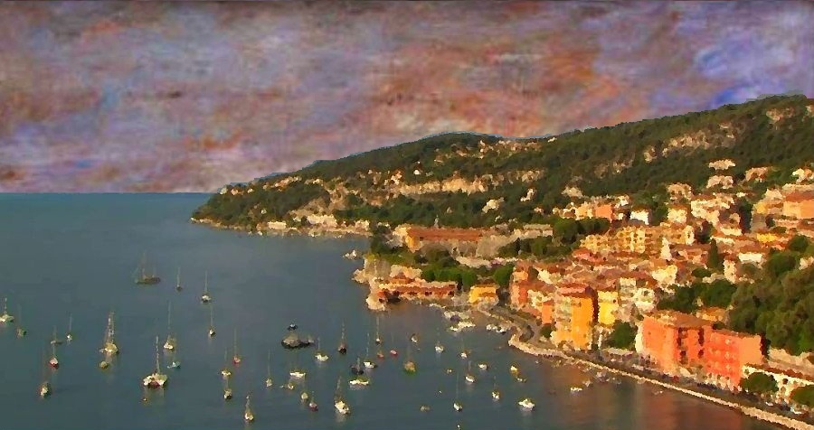 Ciel d'orage  sur la baie de Villefranche par D. Kopel