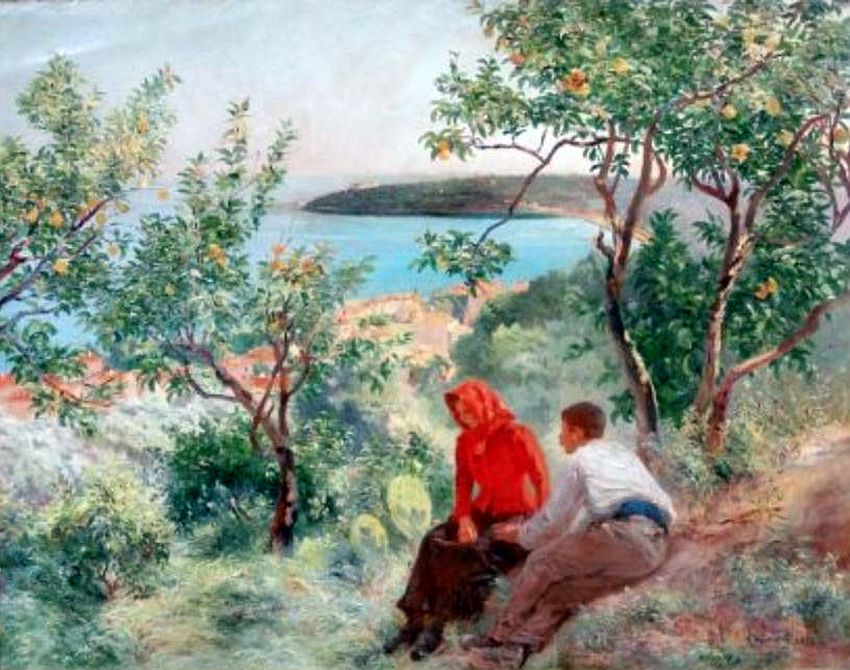 Jeune  couple au-dessus de Menton par Laurent Gsell