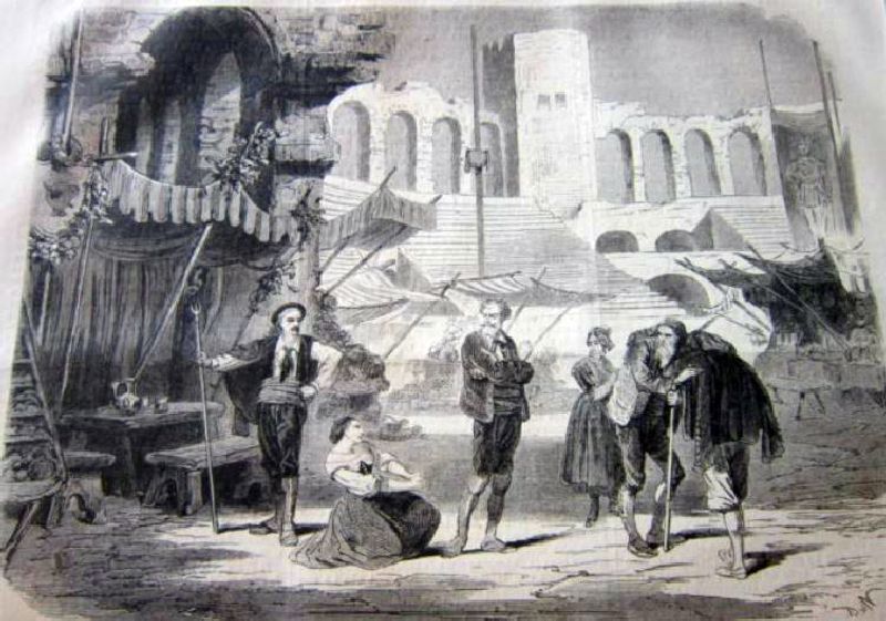 repr&eacute;sentation de Mireille dans les ar&egrave;nes d'Arles
