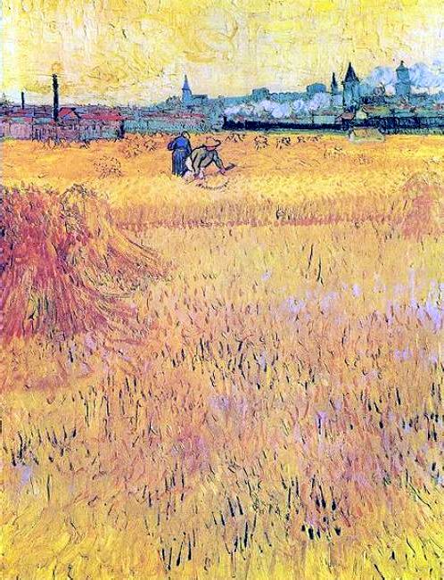 Arles  vue depuis le champ de  bl&eacute; par Vincent van Gogh