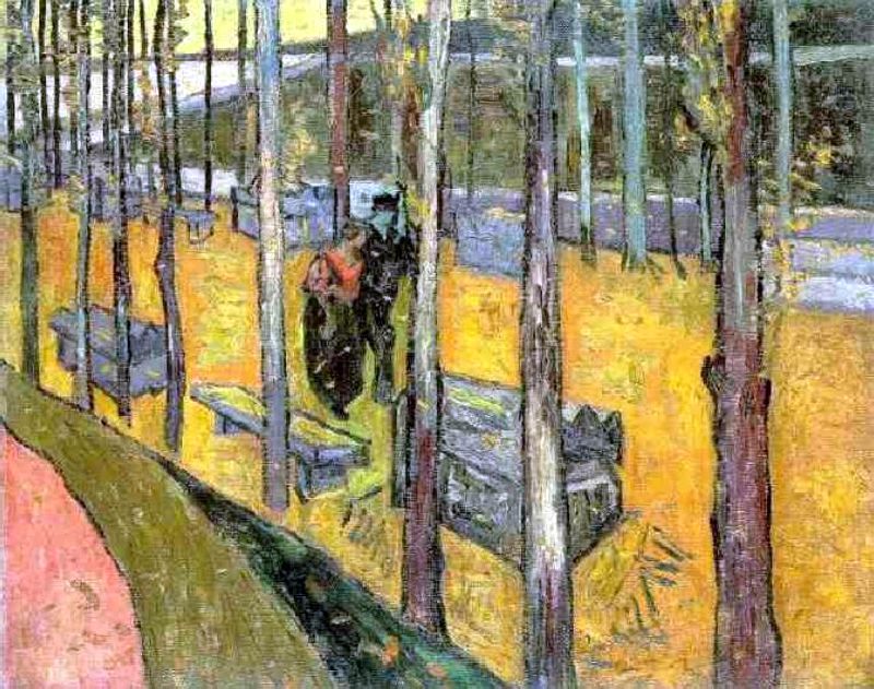 Chute des feuilles d'automne  sur les Alyscamps &agrave; Arles par Vincent van Gogh