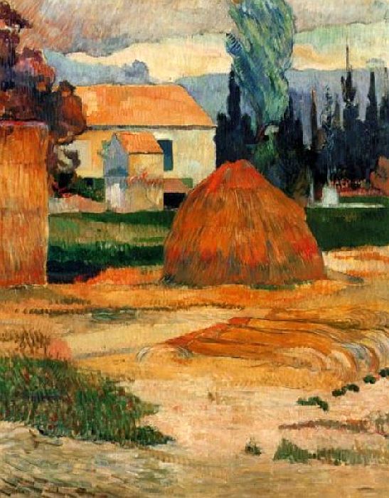 meule de foin pr&egrave;s d'Arles par Paul Gauguin