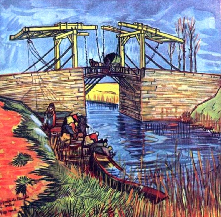 Le pont levant ou pont Langlois par Vincent van Gogh