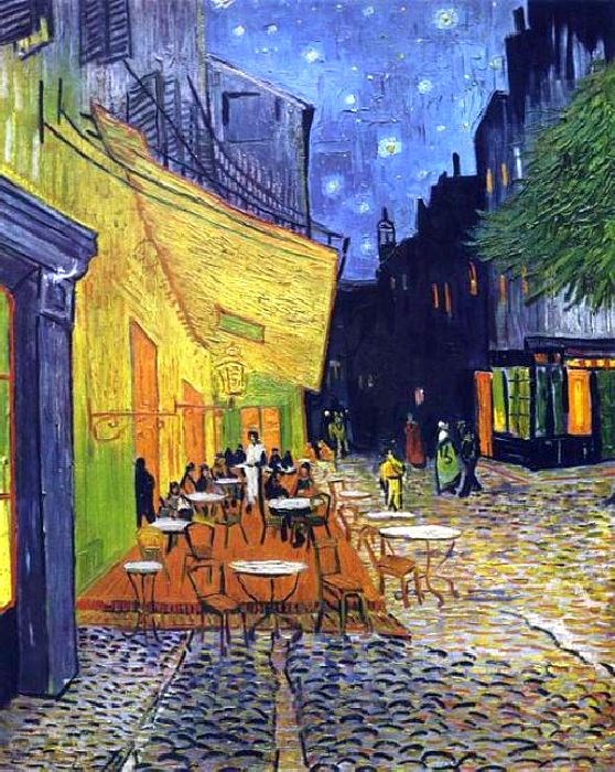 Terrasse de caf&eacute; la nuit  par Vincent van Gogh