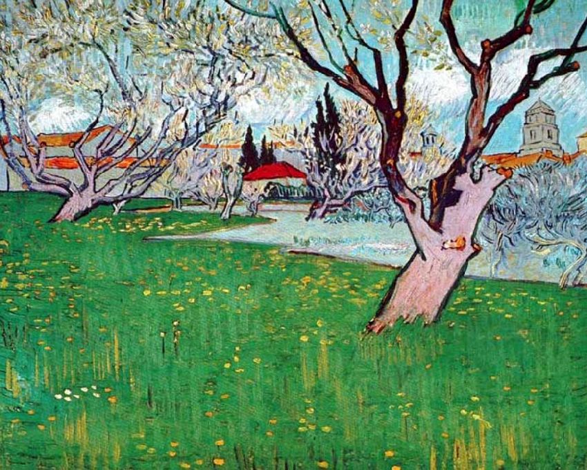 Vergers en fleurs avec vue d'Arles par Vincent van Gogh