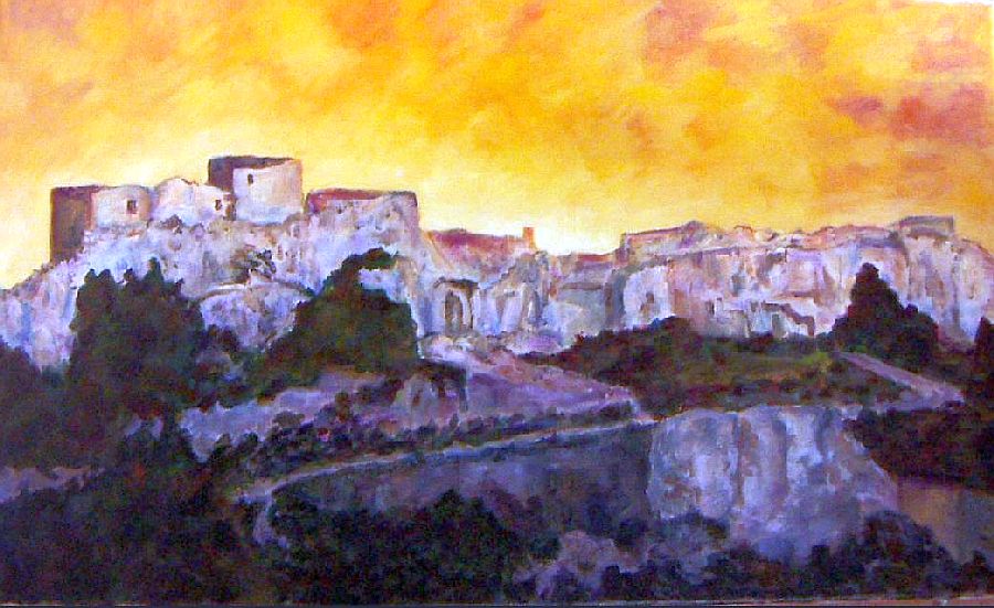 Coucher de soleil  sur les Baux de Provence par Geaorges Ruault