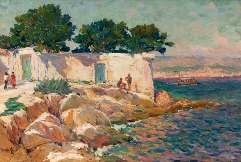 Navire dans les calanques par Othon Friesz