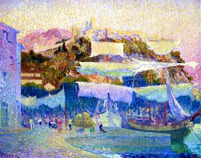 Voiles au sec  Cassis par Henri Person