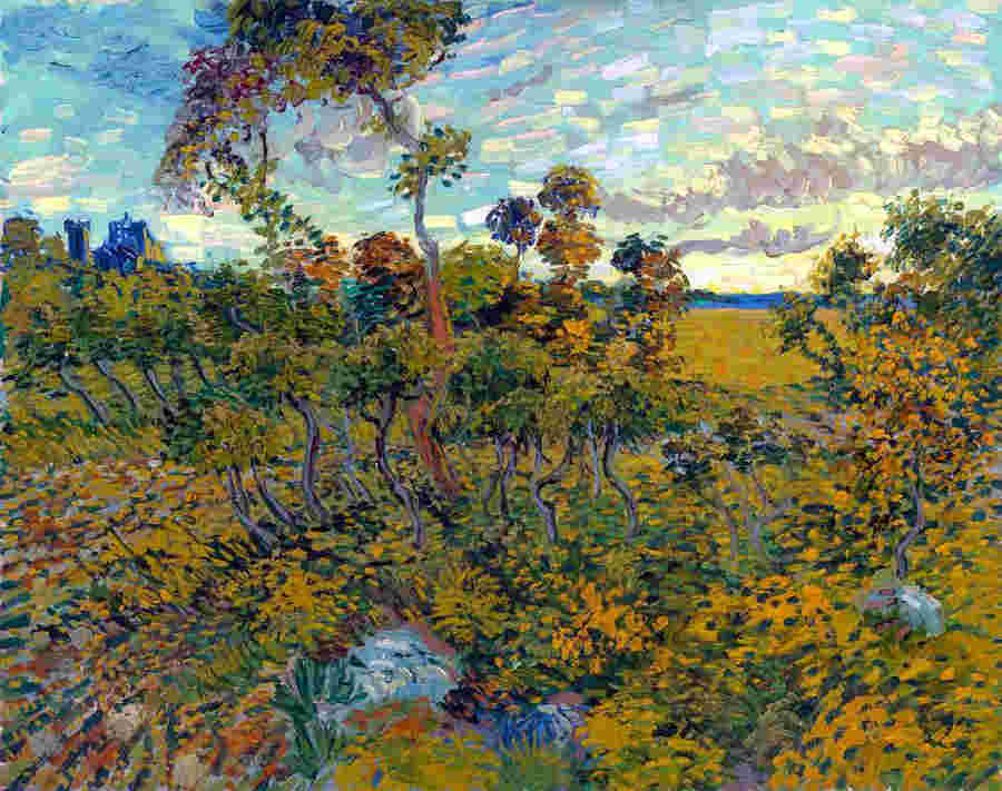 coucher de soleil sur Montmajour par  Van Gogh