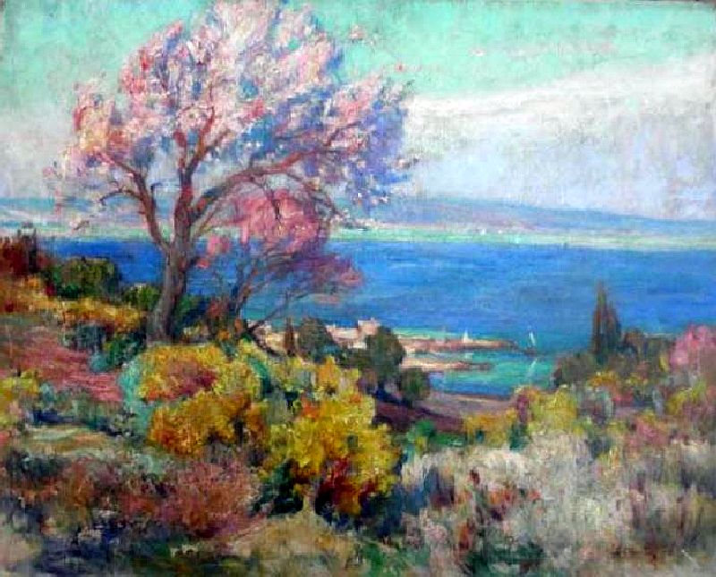printemps au  bord de l'&eacute;tang de Berre par Louis Agricol Montagn&eacute;