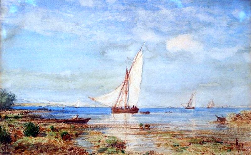 Tartane sur l'&eacute;tang  de Berre  par F&eacute;lix Ziem