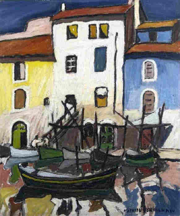 Barques &agrave; Martigues par Louis Mathieu Verdilhan