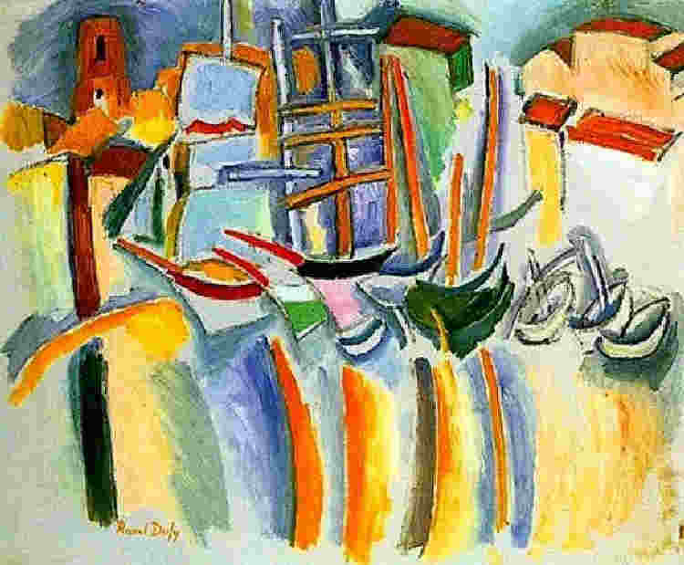 Bateaux et  barques &agrave; Martigues par Raoul Dufy
