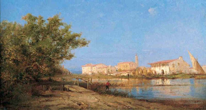 Vue de Martigues par F&eacute;lix Ziem