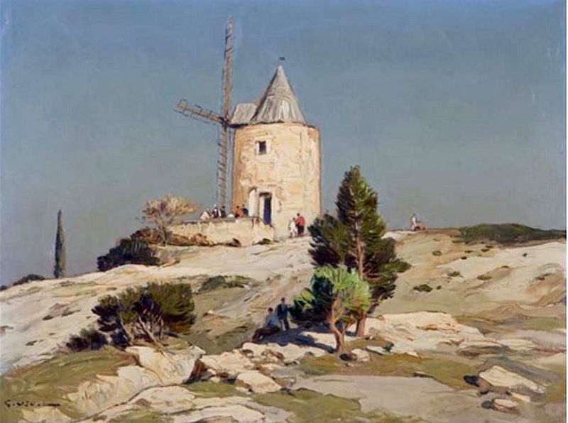 Le moulin de Daudet &agrave; Fontvieille par Gustave Visal