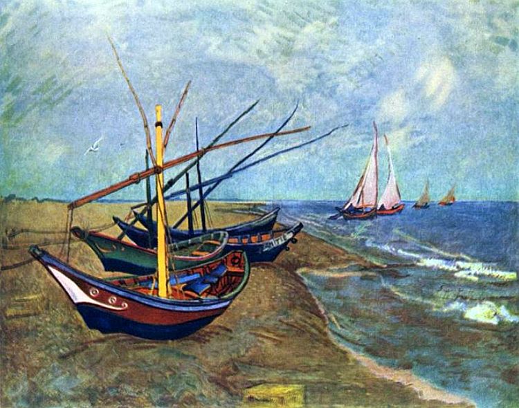 Barques aux  Saintes Maries de la Mer par Vincent van Gogh