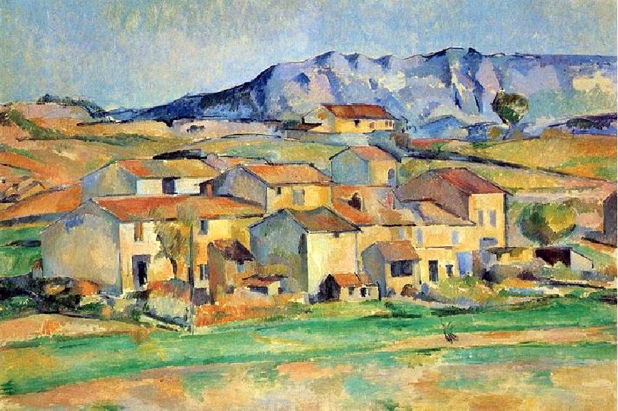 La Montagne Saint Victoire et hameau de Payannet  par Paul C&eacute;zanne