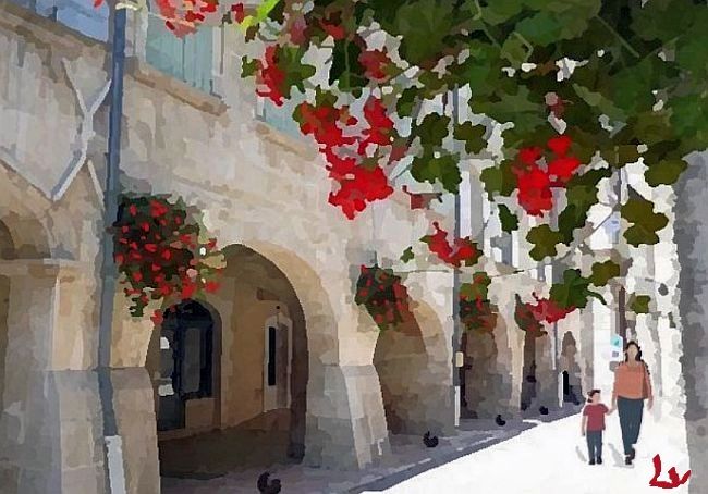 Arcades rue des Halles &agrave; Tarascon  par  Laura Voolu
