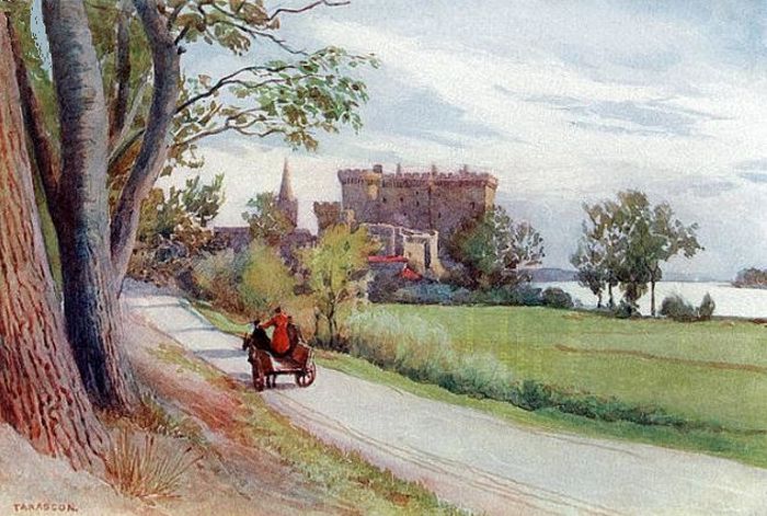 Vue du ch&acirc;teau de tarascon, depuis les rives du Rh&ocirc;ne par Jean-Baptiste Brunel