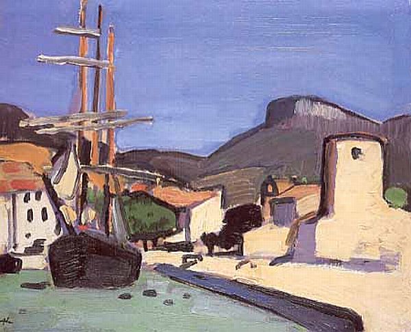 Schooner in Cassis  by Samuel John Peploe