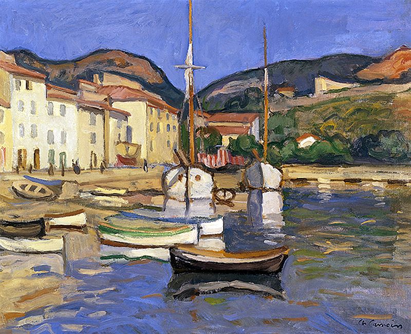 Port de Cassis  &agrave; la barque noire par Charles Camoin