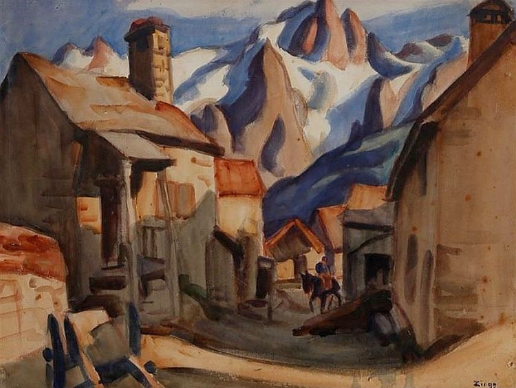 Paysage des Hautes Alpes &agrave; Guillestrepar Othon Coubine