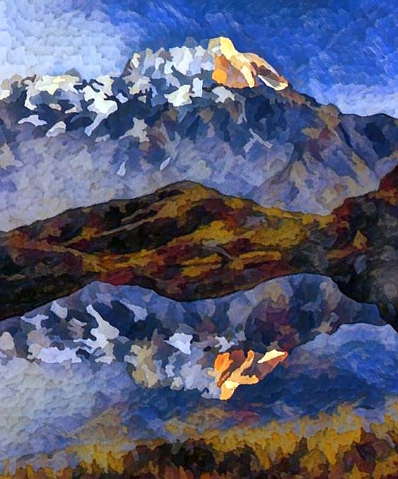 Reflets lac des Ecrins par Dan Kopel