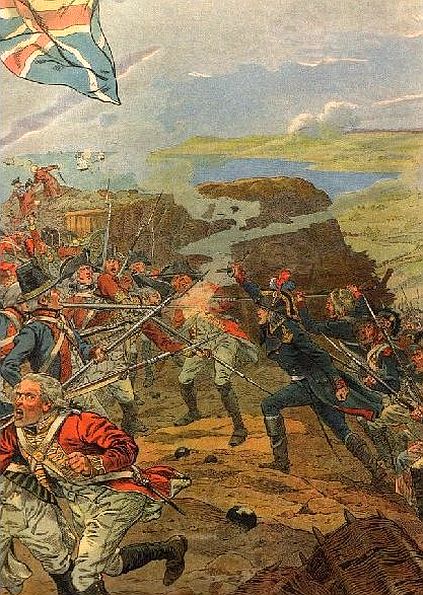 Bonaparte bless&eacute; par un  soldat anglais lors du  si&egrave;ge de Toulon