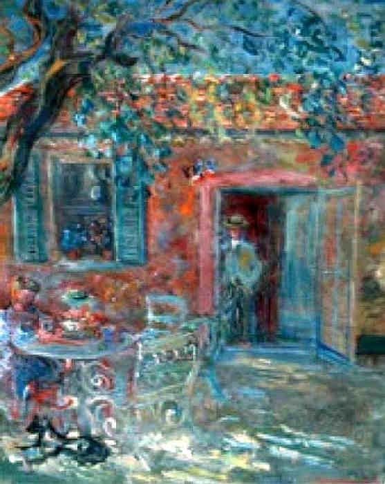 La famille dans le  jardin de  St-Tropez par Constantin Terechkovitch