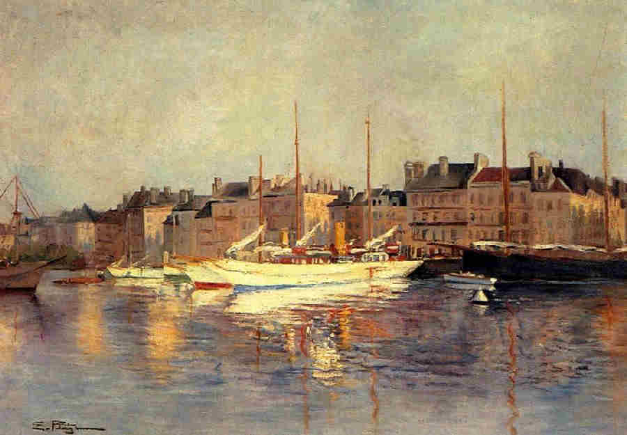 Le port de St-Tropez par Edmond Marie petitjean