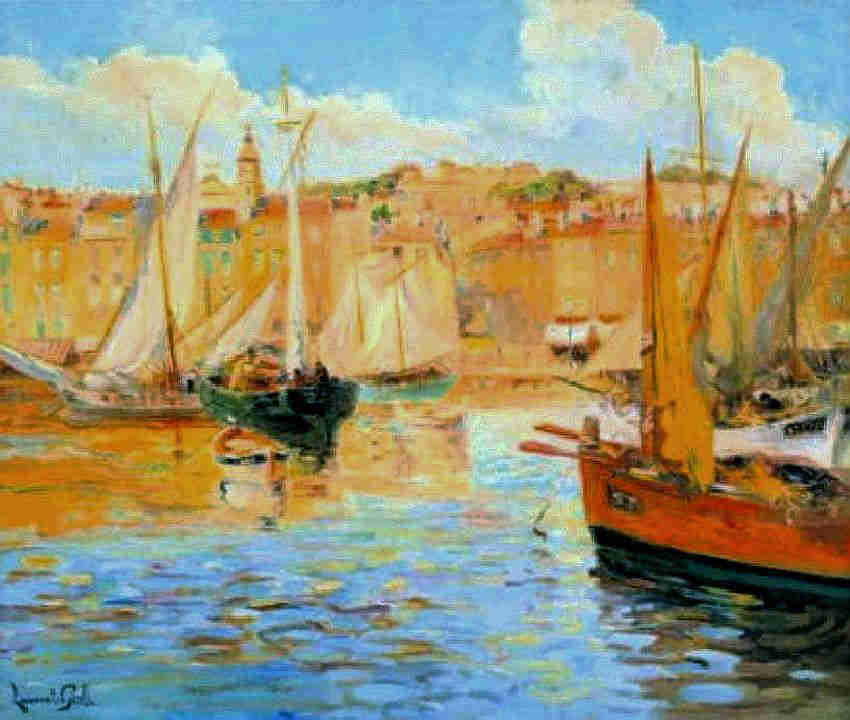 le port de St-Tropez par Lucien Laurent-Gsell