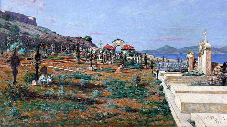 Le  cimeti&egrave;re de  St-Tropez par Auguste P&eacute;gurier