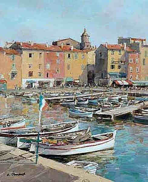 Le port de St-Tropez par  Claude Jousset