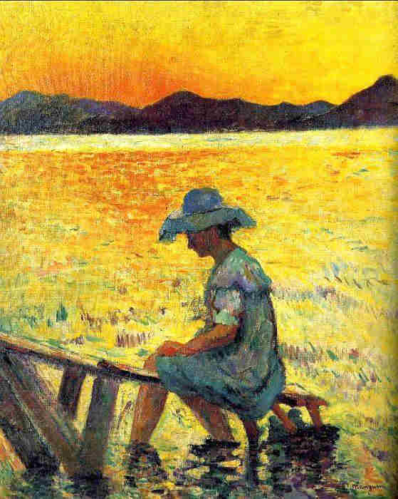Coucher de soleil &agrave;  St-Tropez par Henri Manguin