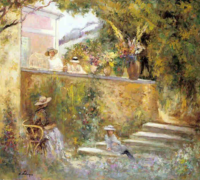 Dans le  jardin &agrave; St-Tropez par Henri Lebasque