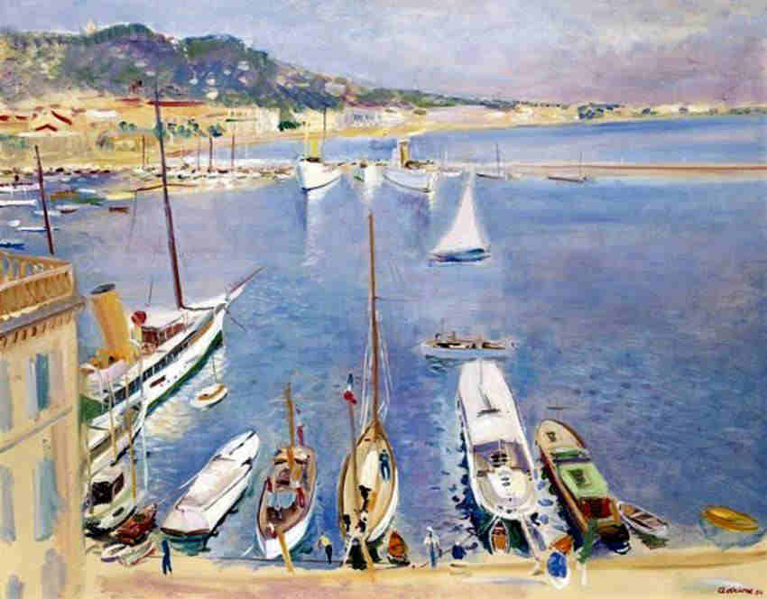 Le port de St-Tropez par Lucien Adrion