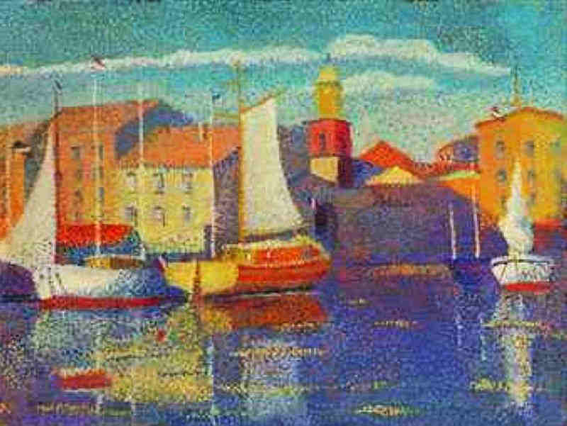 Le port de St-Tropez par Yvonne Canu