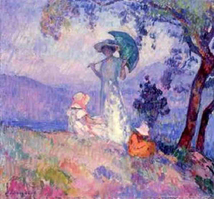 Promenade dans la montagne  &agrave; St-Tropez par henri Lebasque