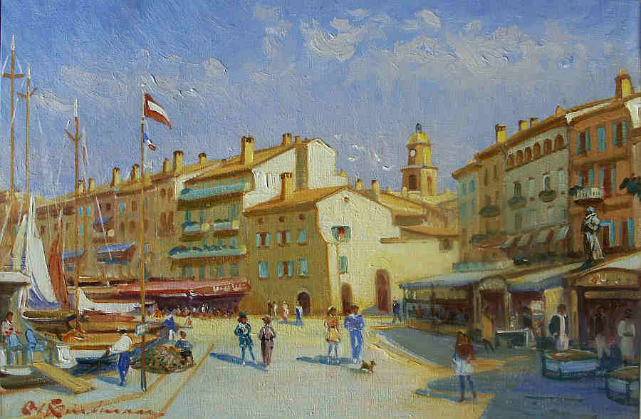 Le port de St-Tropez par Martin Lindenau