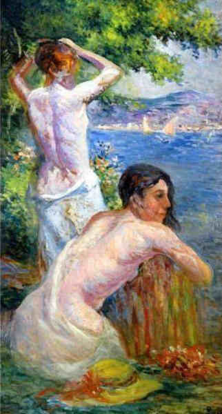Deux femmes sur le  golfe de St-Tropez par Maximilien Luce
