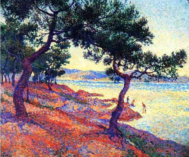 Les canoubiers &agrave; St-Tropez par Maximilien Luce