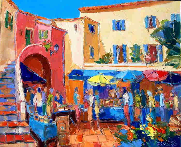 Place aux Herbes &agrave; St-Tropez par Alain Demarte