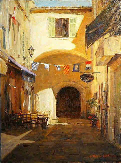 St-Tropez cafe  by Leonard Wren