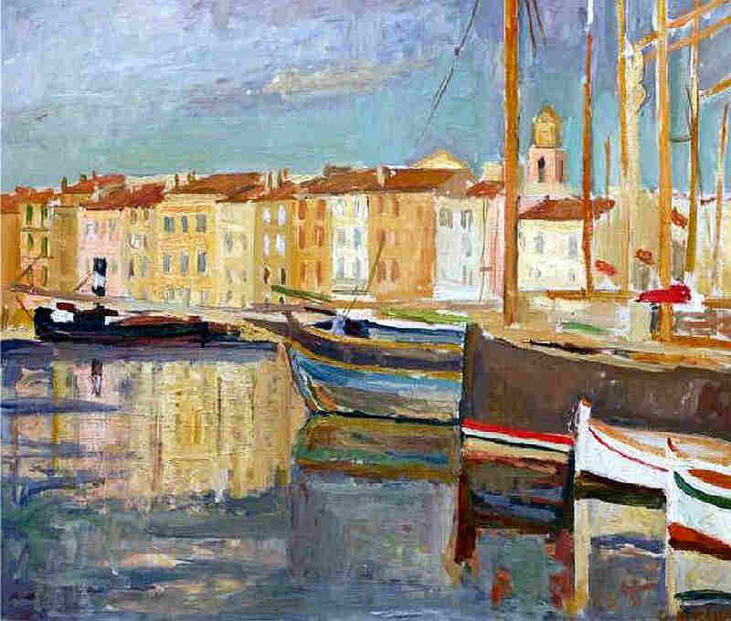 Vue du port de St-Tropez par georges Andr&eacute; Klein